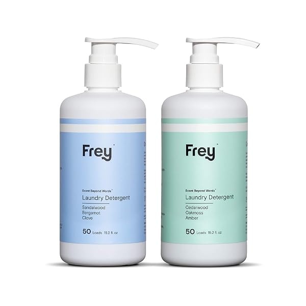 FREY Concentrated Natural Laundry Detergent - 50 Concentrated Loads of Long Lasting High Efficiency Liquid Laundry Detergent - Eco Friendly Blend of Great Smelling Biodegradable Natural Ingredients