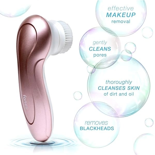 Fancii 7 en 1 Kit exfoliante eléctrico impermeable para limpieza facial y corporal con mango y 6 cabezales de cepillo, el mejor sistema avanzado de microdermoabrasión para cara (colorete) - Image 6
