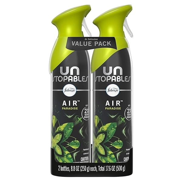 Febreze Ambientador de aire que elimina olores, aroma paraíso inparable (nuevo), 2 unidades, 8.8 onzas cada uno (17.6 onzas total)