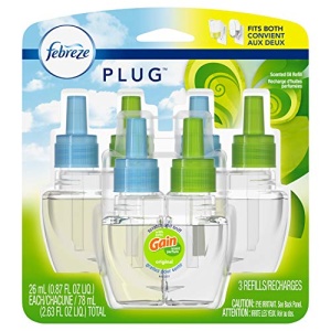 Febreze Plug In Air Freshener Scented Oil Refill, Gain Original Scent, 3 Count