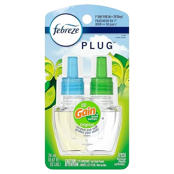 Febreze Plug In Air Freshener Scented Oil Refill, Gain Original Scent