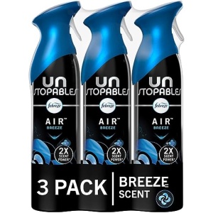 Febreze Unstopables Air Effects - Ambientador eliminador de olores (8.5 onzas), lata en aerosol, paquete de 3