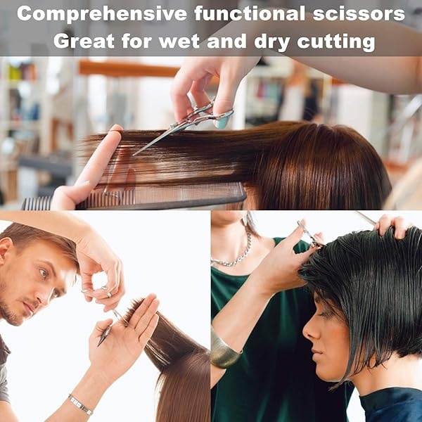 Fengliren Tijeras profesionales de alta gama extremadamente afiladas, tijeras de corte de pelo para peluquería de 6.5 pulgadas, tijeras de corte de pelo hechas de aleación de acero inoxidable para peluquería y uso doméstico - Image 7