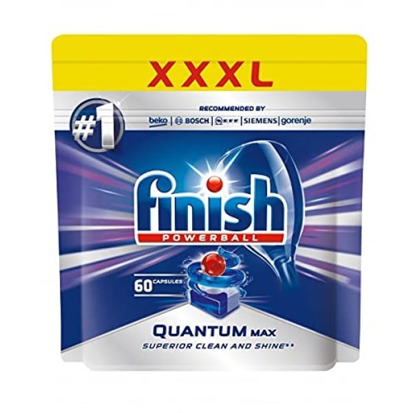 Finish Quantum MAX Powerball Dishwasher Detergent Tabs, 120 Count (2 Pack, 60 Each) - Image 3