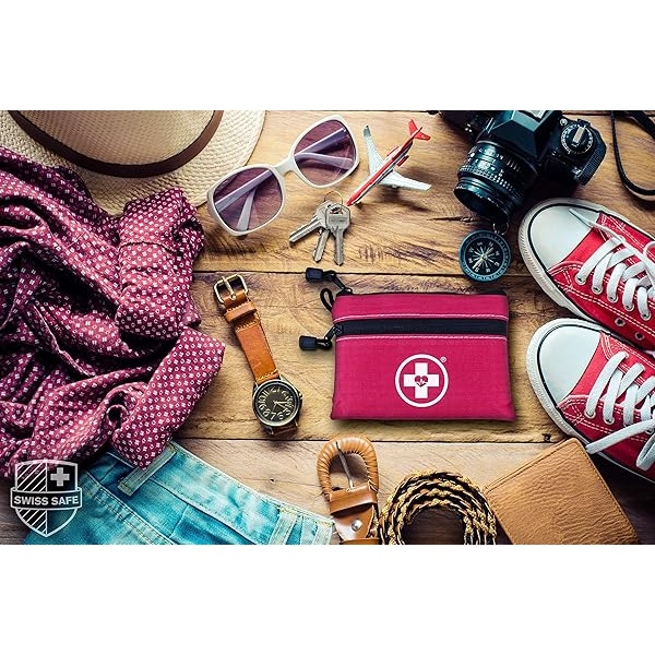First Aid Kit Pouch (64-Piece): Pocket Sized, Lightweight & Compact with Dual Zippers for Organization - Image 6