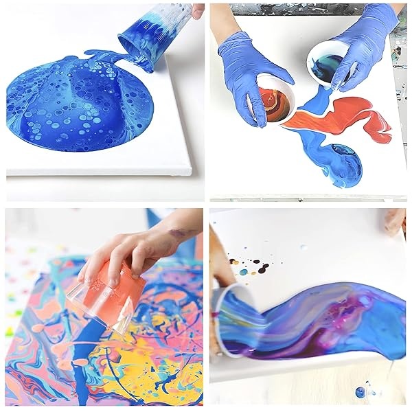 Floetrol para pintura acrílica para verter aditivo medio, suministros para verter pintura blanca, 20 vasos desechables para mezclar, 20 varillas de mezcla de pintura Pixiss para madera - Image 4