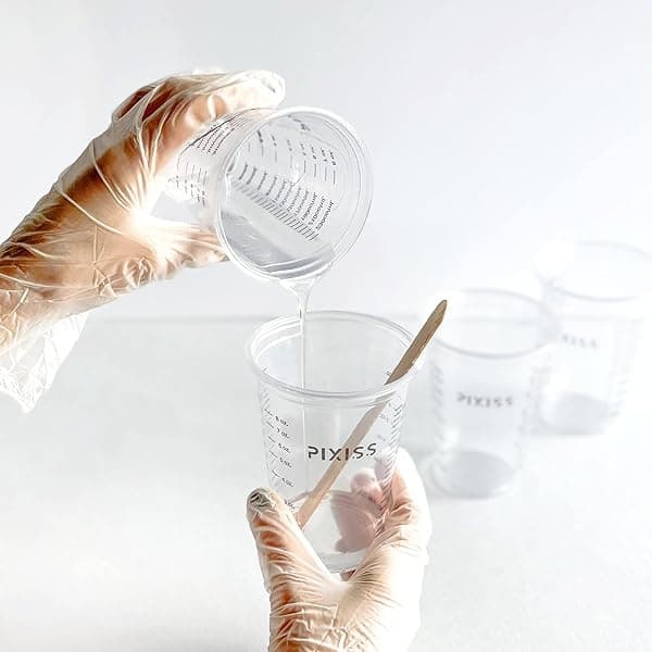 Floetrol para pintura acrílica para verter aditivo medio, suministros para verter pintura blanca, 20 vasos desechables para mezclar, 20 varillas de mezcla de pintura Pixiss para madera - Image 7