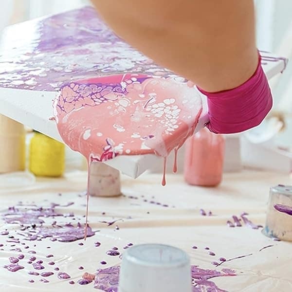 Floetrol para pintura acrílica para verter aditivo medio, suministros para verter pintura blanca, 20 vasos desechables para mezclar, 20 varillas de mezcla de pintura Pixiss para madera - Image 8