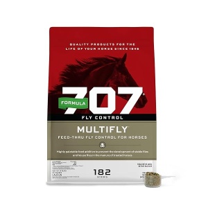Formula 707 MultiFly - Pellets de Control de Moscas para Caballos - Reducción de población de Moscas Sabrosa y Segura (Cubo de 10 Libras)
