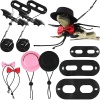 Frienda Juego de 6 correas de lagarto ajustables con diseño de dragón barbudo, arnés para reptiles en 3 tamaños con alas de murciélago, adorable sombrero y pajarita para animales pequeños de dragón barbudo, lagarto reptil, anfibio, 2 colores