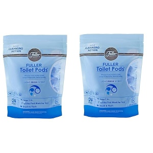 Fuller Brush Cápsulas limpiadoras de inodoro – limpiadores solubles en agua – Limpia desincrustaciones y refresca los inodoros de baño, elimina los olores, los suelos y las manchas de luz fresca aroma ideal para hogares y negocios