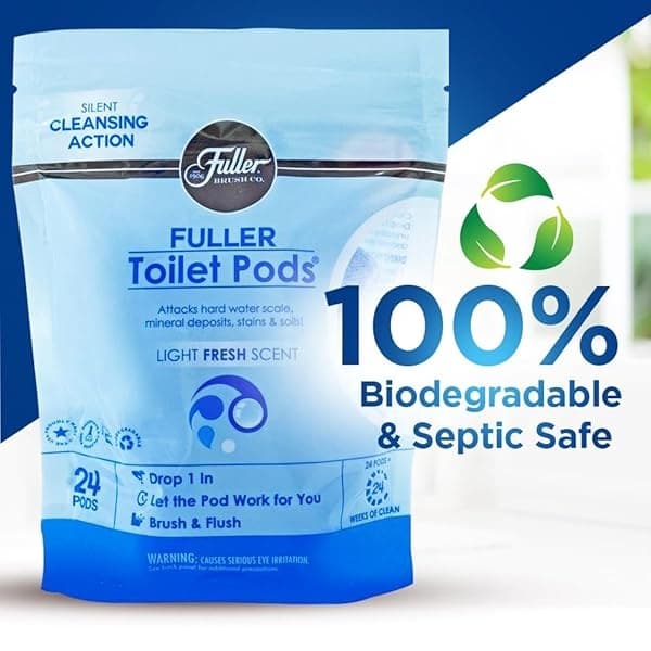 Fuller Brush Capsulas limpiadoras de inodoro - limpiadores solubles en agua - Limpia desincrustaciones y refresca los inodoros de bano, elimina los olores, los suelos y las manchas de luz fresca aroma ideal para hogares y negocios - Image 4