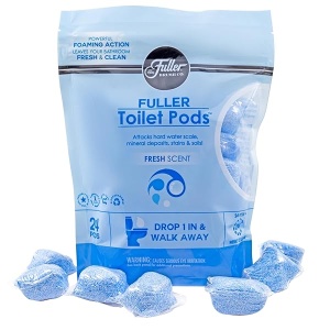 Fuller Brush Capsulas limpiadoras de inodoro - limpiadores solubles en agua - Limpia desincrustaciones y refresca los inodoros de bano, elimina los olores, los suelos y las manchas de luz fresca aroma ideal para hogares y negocios
