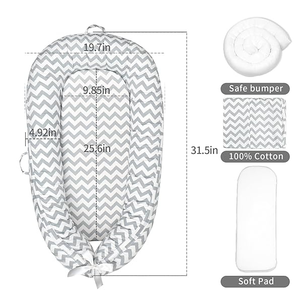 Funda para tumbona para bebé, funda para tumbona recién nacido, funda para rodar de bebé, tumbona para bebé, 100% algodón, suave para viajes, búsqueda de registro de bebé (patrón de rayas) - Image 5