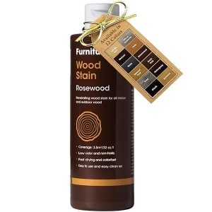 Furniture Clinic - Tinte para madera | Múltiples acabados, secado rápido, muebles de interior y exterior y más, a base de agua, bajo olor, no tóxico, poliuretano, palisandro (8.5 onzas / 250 ml)