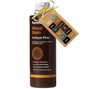 Furniture Clinic - Tinte para madera | Múltiples acabados, secado rápido, muebles de interior y exterior y más, a base de agua, bajo olor, no tóxico, poliuretano, pino antiguo (8.5 onzas / 250 ml)