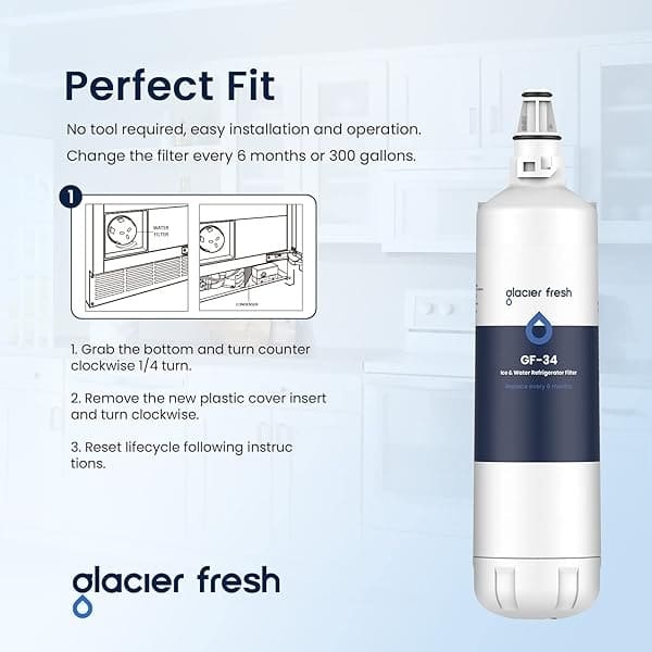 GLACIER FRESH - Filtro de agua de repuesto para máquina de hielo 7012333, compatible con filtro de agua Sub-Zero 7012333, reemplazo de filtro de agua para máquina de hielo, Manitowoc K00374 (paquete - Image 7