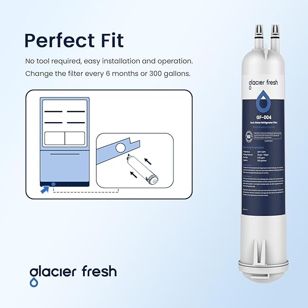 GLACIER FRESH - Filtro de agua para nevera 4396841, EDR3RXD1, KAD3RXD1, WHR3RXD1, 4396841, 4396710, filtro 3, 46-9083, 46-9030, 9030, 9083 filtro de agua para nevera, 1 - Image 7