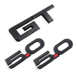 GT Emblema + 5.0 Emblema x 2 para Ford Mustang Badge Decal, Negro mate