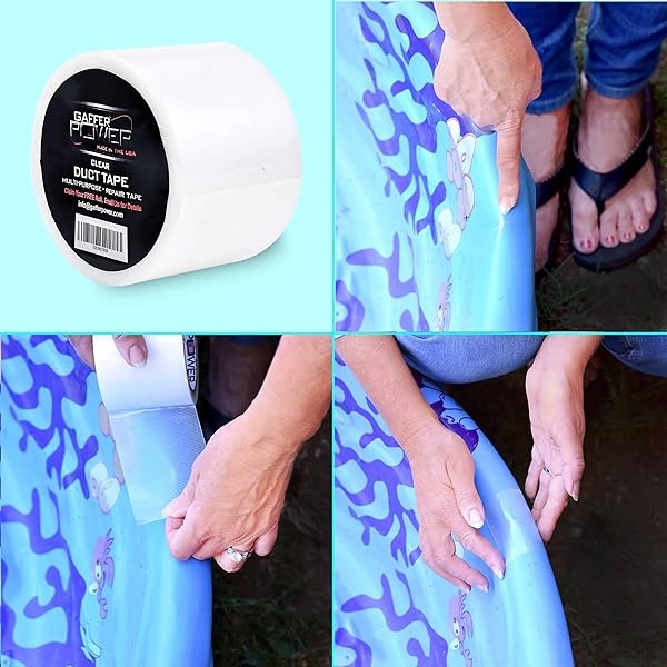 Gaffer Power Cinta adhesiva transparente, resistente al agua, para reparaciones, envíos, embalajes, usos residenciales, comerciales e industriales, (3 pulgadas x 20 yardas) - Image 8