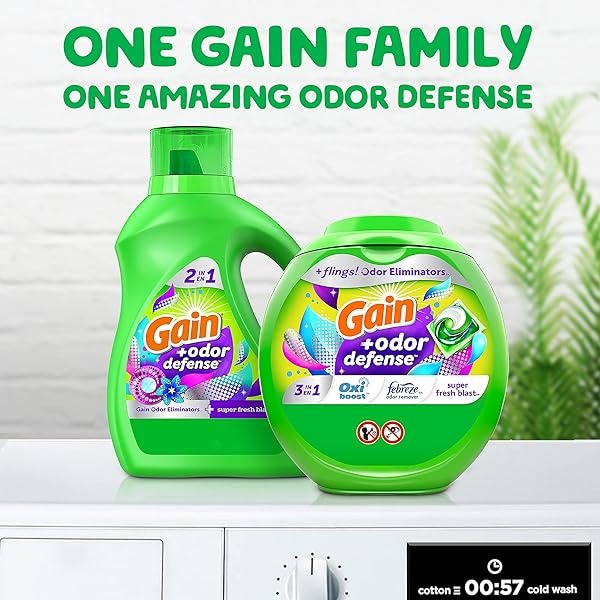 Gain Flings Laundry Detergent Pacs with Odor Defense, Super Fresh HE 3in1 Detergent Pacs with Febreze and Oxi, 112 count - Image 8