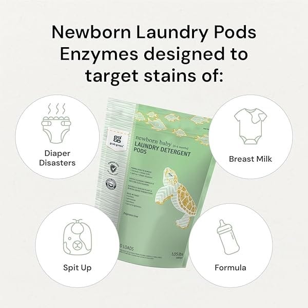 Grab Green Natural Baby Detergente Cápsulas de 0 a 4 meses, sin fragancia, 2 unidades - Image 3