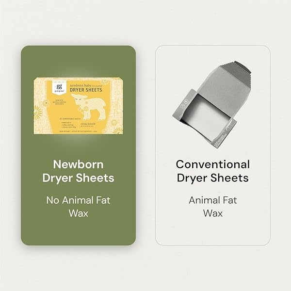 Grab Green {Stage 1} Natural Newborn Baby Laundry Dryer Sheets {0-4 Months}, Compostable, Free of Wax & Animal-Derived Ingredients, Calming Chamomile Fragrance—with Essential Oils, 40 Sheets (3-Pack) - Image 6