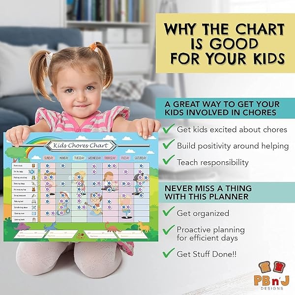 Gráfico de tareas magnético para varios niños (brillante) - Image 3