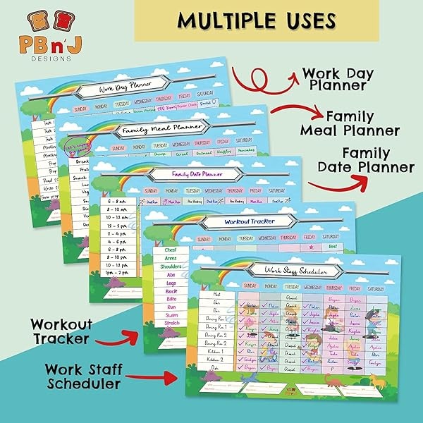 Gráfico de tareas magnético para varios niños (brillante) - Image 4