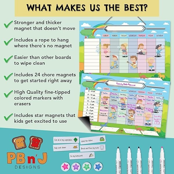 Gráfico de tareas magnético para varios niños (brillante) - Image 5