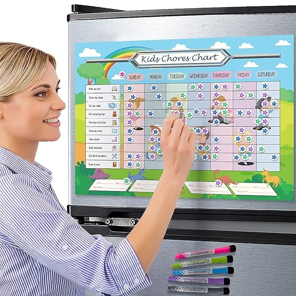 Gráfico de tareas magnético para varios niños (brillante) - Image 7