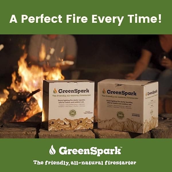 GreenSpark Firestarters - 160 piezas de arrancadores de fuego naturales para parrilla, ahumador, horno de pizza, barbacoa, estufa de madera y pellets, hoguera, quemadura larga, impermeable, todo tipo de clima, seguro para uso en interiores y exteriores - Image 7