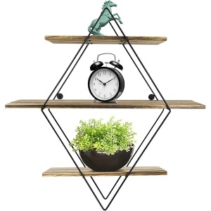 Greenco - Estantería Flotante de Pared rústica