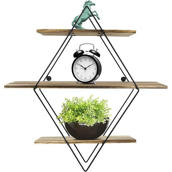 Greenco - Estantería Flotante de Pared rústica