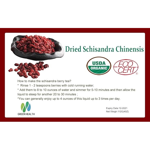Grehge Nature Organic Schisandra Berries Dried Loose Bulk Herbs Schisandra Chinensis （Wu Wei Zi）Tea, 1 pcs, 4 Ounce (Pack of 1) - Image 7