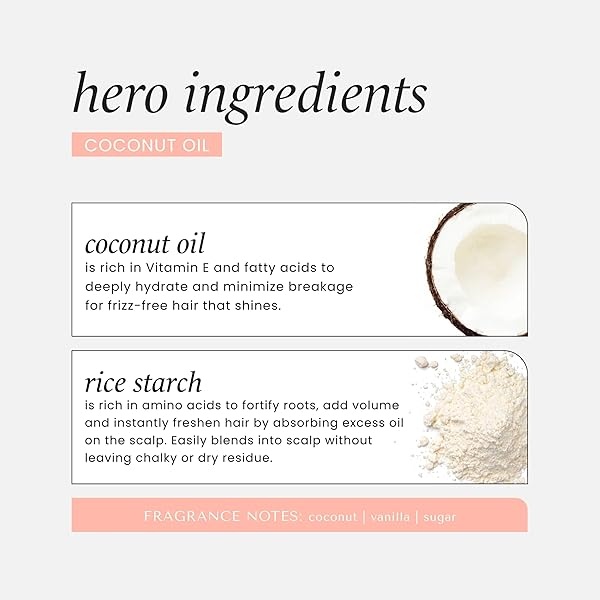 HASK Dry Shampoo Kits for all hair types, aluminum free, no sulfates, parabens, phthalates, gluten or artificial colors, Nourishing Monoi Coconut - Set of 2 Large 6.5oz Cans - Image 6