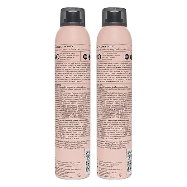 HASK Dry Shampoo Kits for all hair types, aluminum free, no sulfates, parabens, phthalates, gluten or artificial colors, Nourishing Monoi Coconut - Set of 2 Large 6.5oz Cans - Image 7