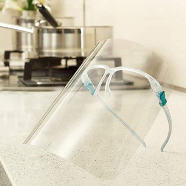 HEFUTE 5 fundas protectoras para la cara con protección completa, cómodas, compatibles con gafas, antigoteo, anticontaminación y resistente al viento, transparentes, con escudo - Image 3