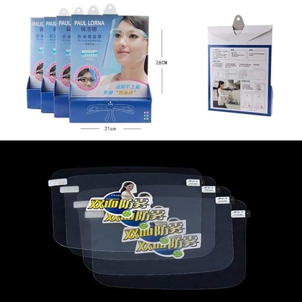 HEFUTE 5 fundas protectoras para la cara con protección completa, cómodas, compatibles con gafas, antigoteo, anticontaminación y resistente al viento, transparentes, con escudo - Image 6