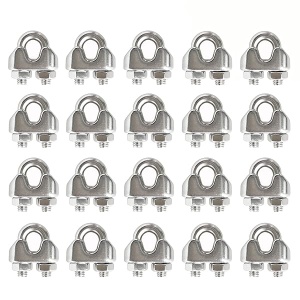 HEVERP - Abrazadera de cable de acero inoxidable M3 de 1/8 pulgadas