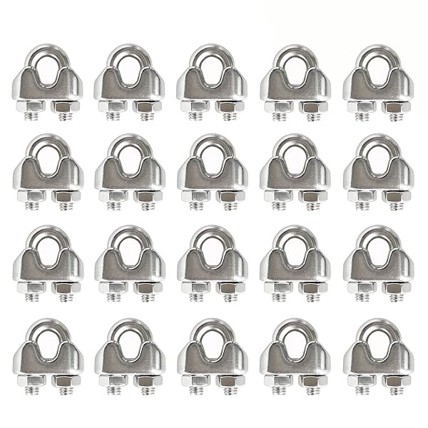 HEVERP - Abrazadera de cable de acero inoxidable M3 de 1/8 pulgadas