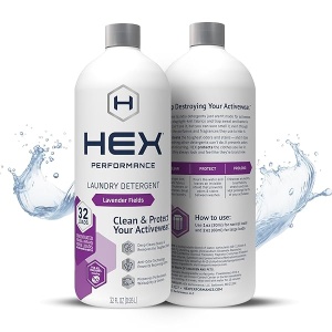 HEX Performance Detergente de lavandería, campos de lavanda, 32 cargas (paquete de 2) – Diseñado para ropa activa, respetuoso con el medio ambiente