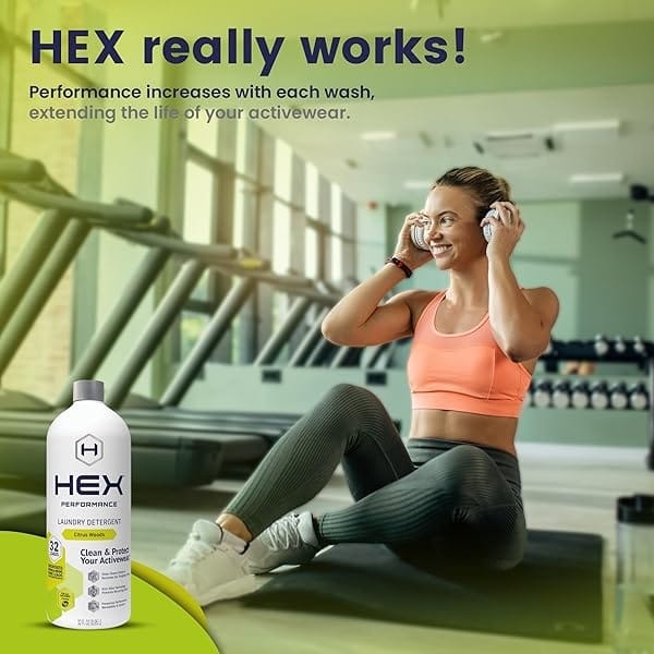 HEX Performance Detergente de lavandería, maderas cítricas, 32 cargas (paquete de 2) – Diseñado para ropa activa, ecológico - Image 6