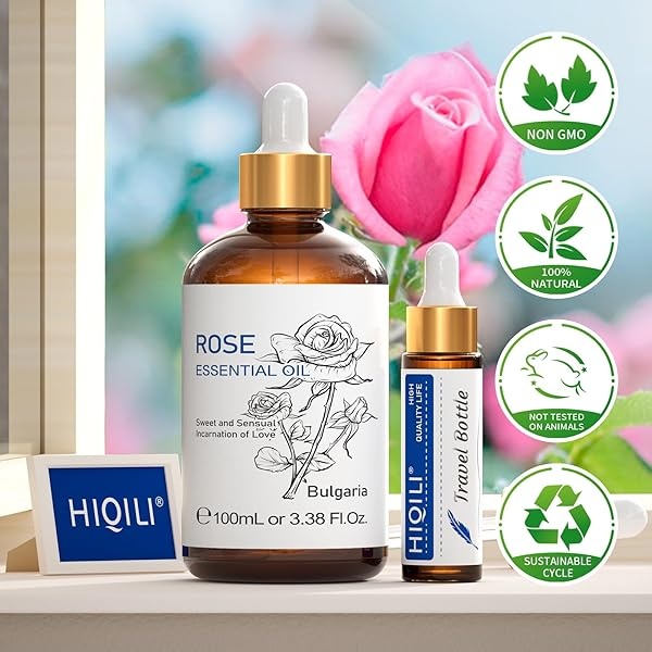 HIQILI Aceite esencial de rosa orgánico 100% puro, cuidado de la piel, relajante, Bulgaria - Image 9