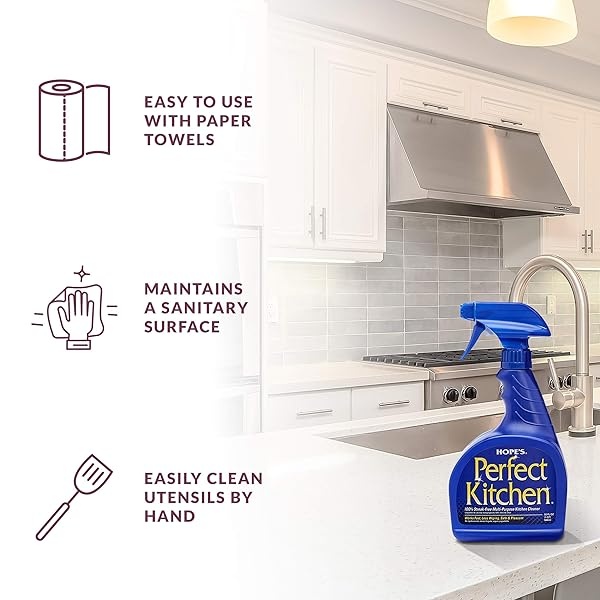 HOPE'S - 32PK-2PK6EA Limpiador de cocina perfecto, espray de limpieza multiusos, desengrasante sin residuos para estufas, encimeras, fregaderos, seguro para uso doméstico, paquete de 2, 32 onzas - Image 7