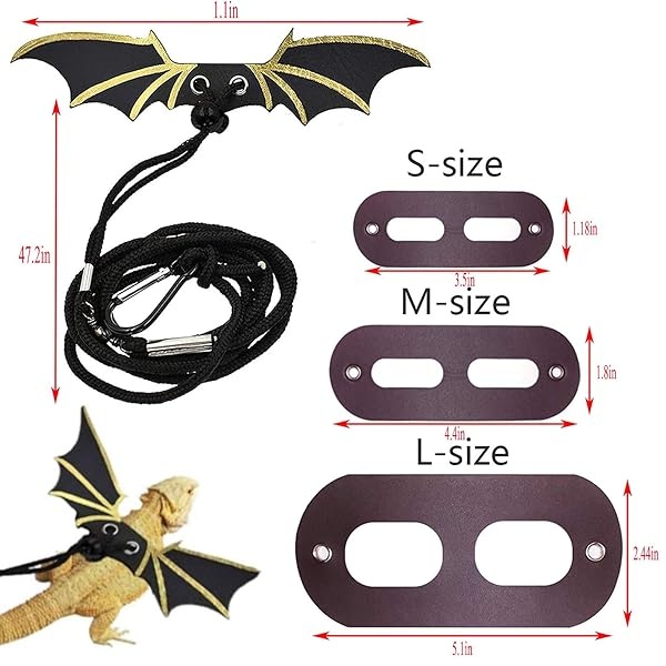 Hamiledyi Kit de accesorios de dragón barbudo, hamaca de lagarto, correa ajustable, alas de murciélago, plantas de reptiles, vid falsa, decoración de hábitat para escalada, lagartos camaleón, serpientes geco - Image 5