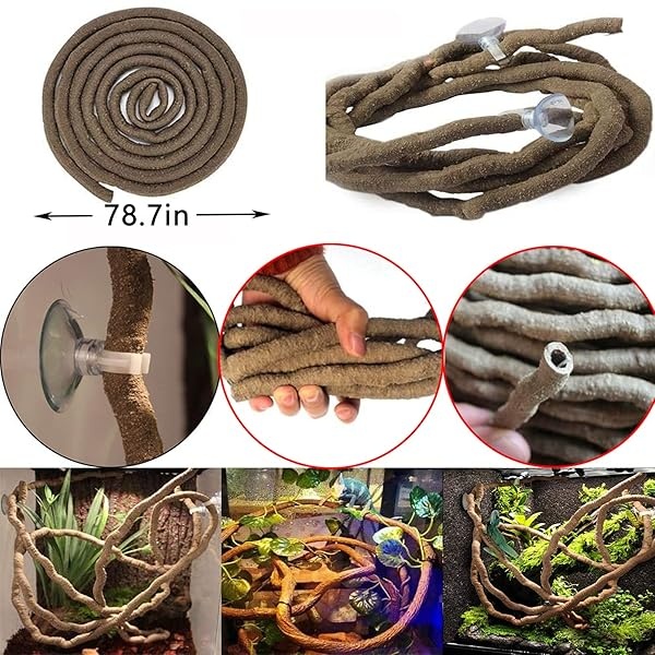 Hamiledyi Kit de accesorios de dragón barbudo, hamaca de lagarto, correa ajustable, alas de murciélago, plantas de reptiles, vid falsa, decoración de hábitat para escalada, lagartos camaleón, serpientes geco - Image 6
