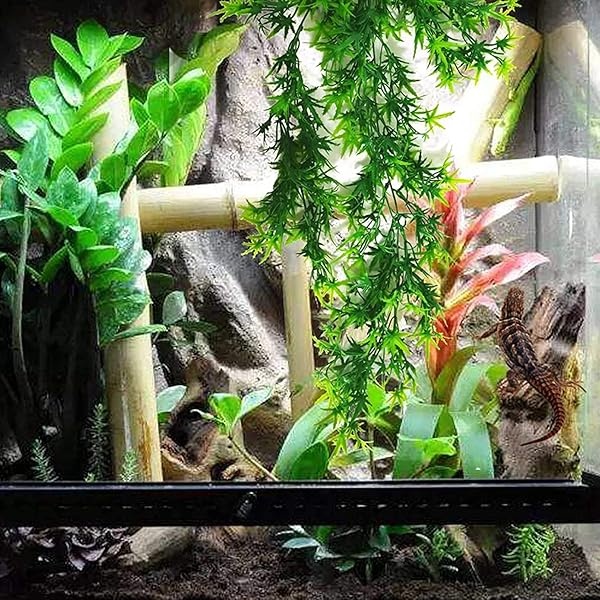 Hamiledyi Kit de accesorios de dragón barbudo, hamaca de lagarto, correa ajustable, alas de murciélago, plantas de reptiles, vid falsa, decoración de hábitat para escalada, lagartos camaleón, serpientes geco - Image 7