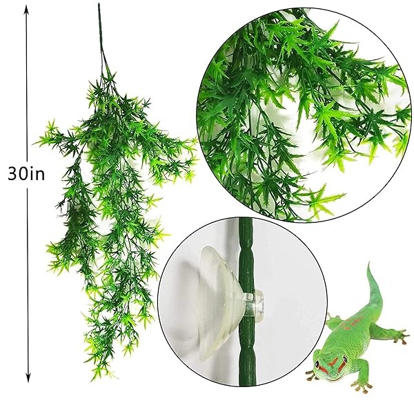 Hamiledyi Kit de accesorios de dragón barbudo, hamaca de lagarto, correa ajustable, alas de murciélago, plantas de reptiles, vid falsa, decoración de hábitat para escalada, lagartos camaleón, serpientes geco - Image 8
