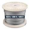 HarborCraft 1/8" 316 Stainless Steel for Deck Cable Railing Kits DIY Balustrades 7x7 Wire Rope Aircraft Cable 150 Feet